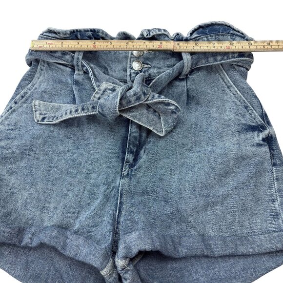 Wild Fable Womens High-Waisted Paperbag Denim Shorts Size S Blue Cotton Blend - Picture 4 of 10